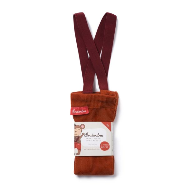 Kids' short tights with braces CINNAMON - Image 3