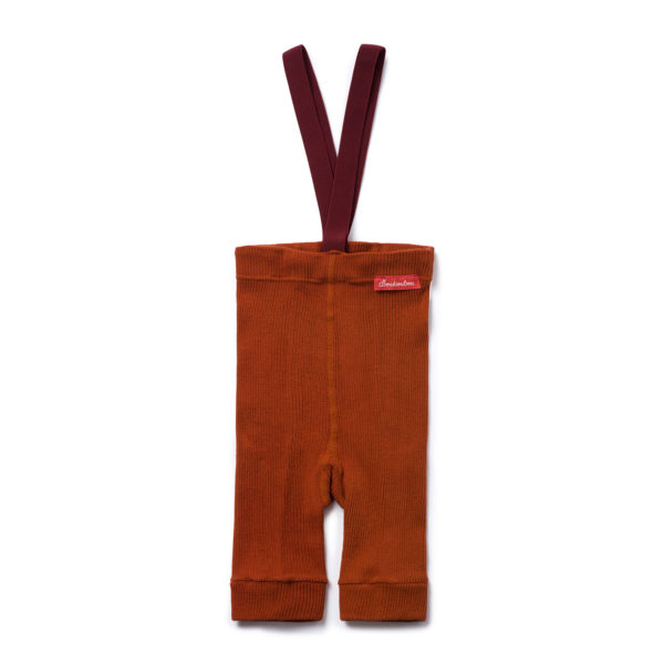Kids' short tights with braces CINNAMON - Image 2