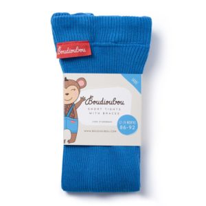 Kids' short tights with braces OCEAN BLUE